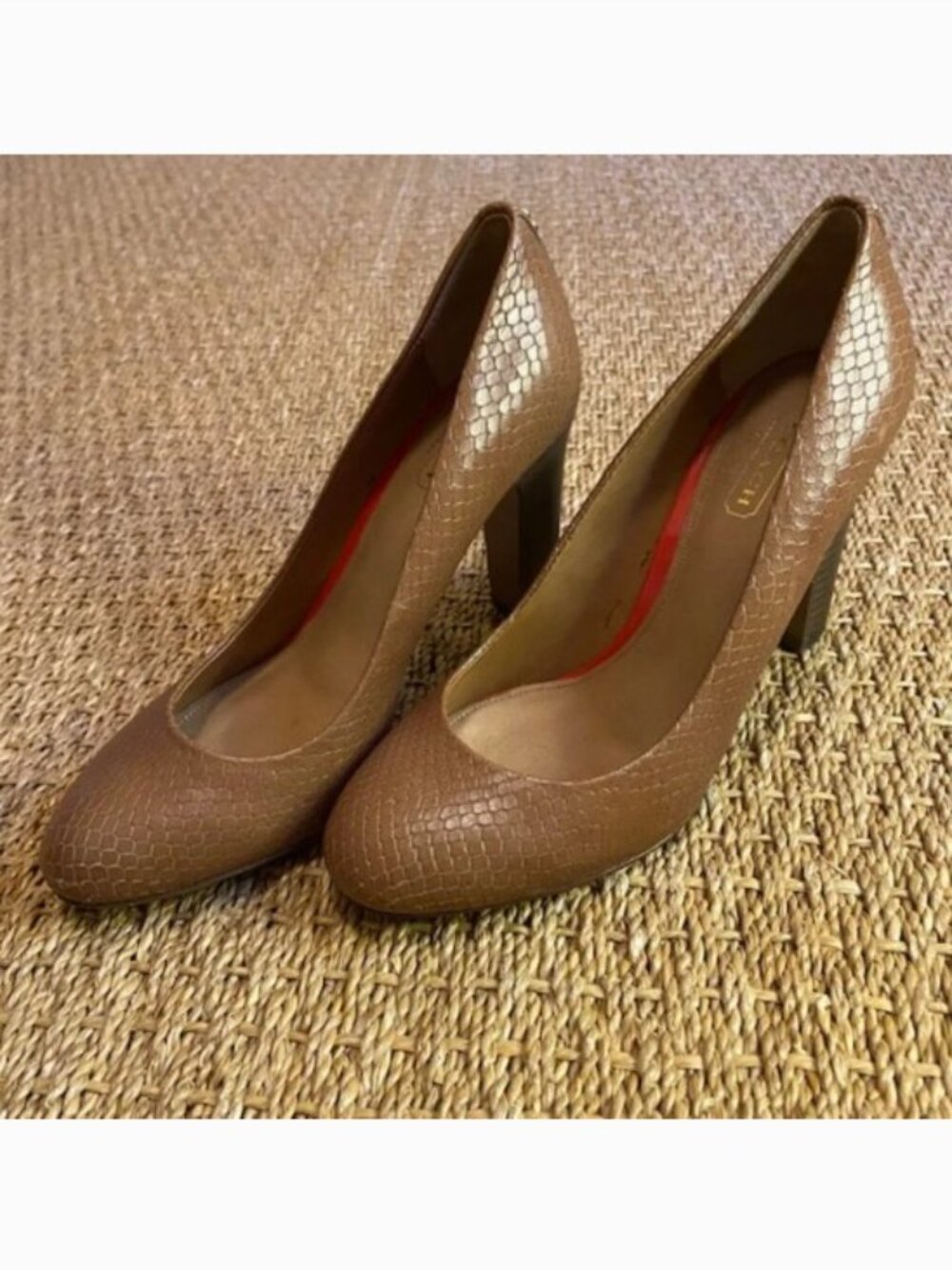 Coach Snake Print Heels in Cognac size 6.5 - Picture 9 of 9